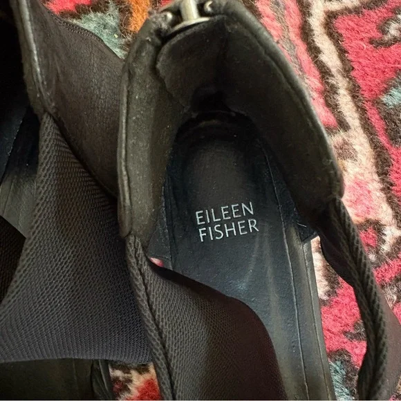 Eileen Fisher Black Open-Toe Sandals - Picture 5 of 7